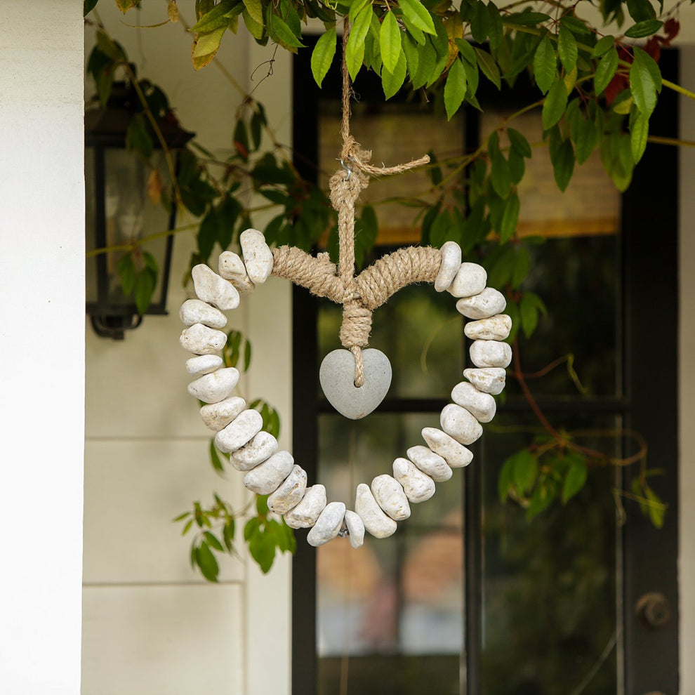 Heart Wreath with Stone Heart Set of 3 By Garden Age Supply | Minerals and Stones | Modishstore - 5