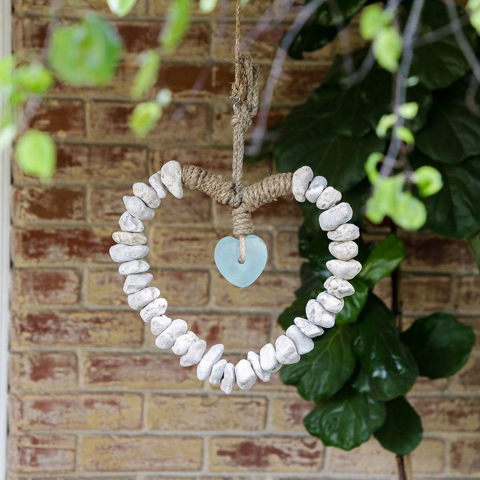 Heart Wreath with Glass Heart Set of 3 By Garden Age Supply | Sculptures | Modishstore - 4