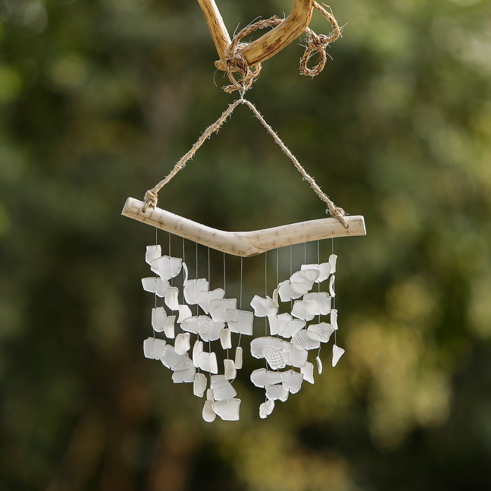 Raindrop Butterfly Mobile - Small - White Set of 4 By Garden Age Supply | Garland & Wreath | Modishstore - 3