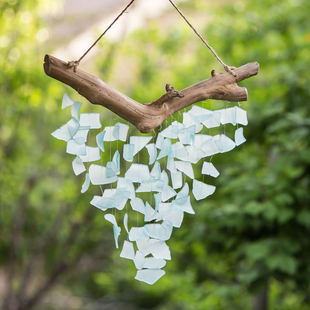 Raindrop Butterfly Mobile - Large - Aqua Set of 4 By Garden Age Supply | Garland & Wreath | Modishstore - 1