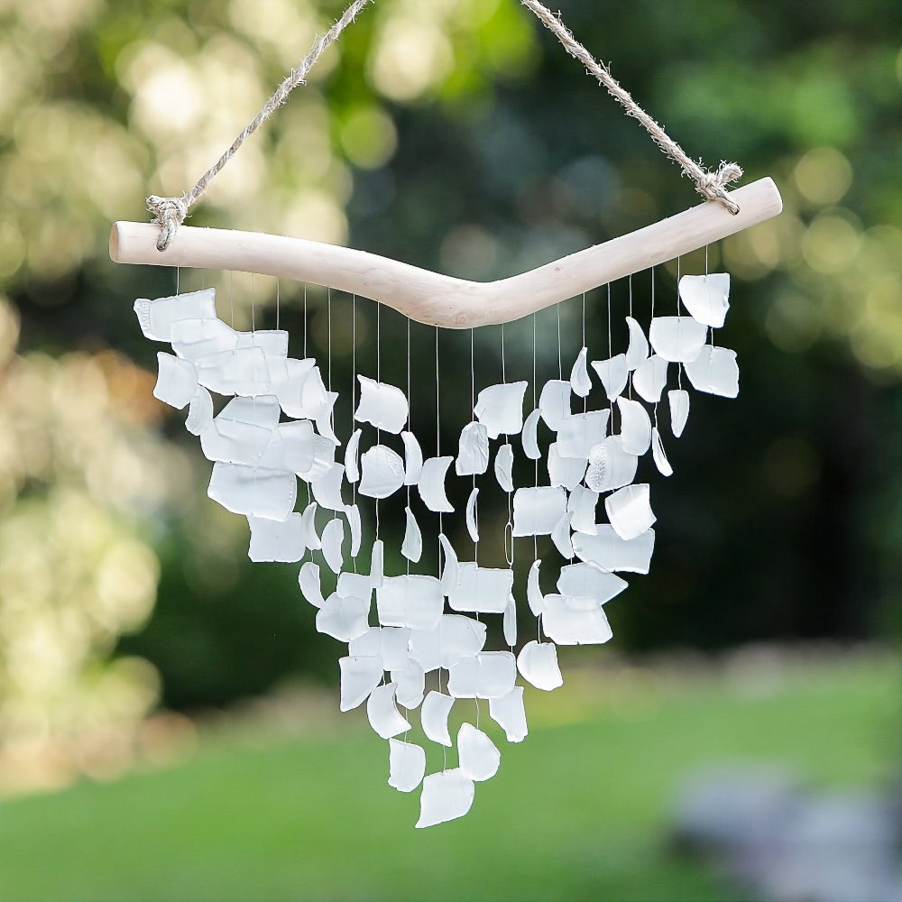 Raindrop Butterfly Mobile - Large - White Set of 4 By Garden Age Supply | Garland & Wreath | Modishstore - 1