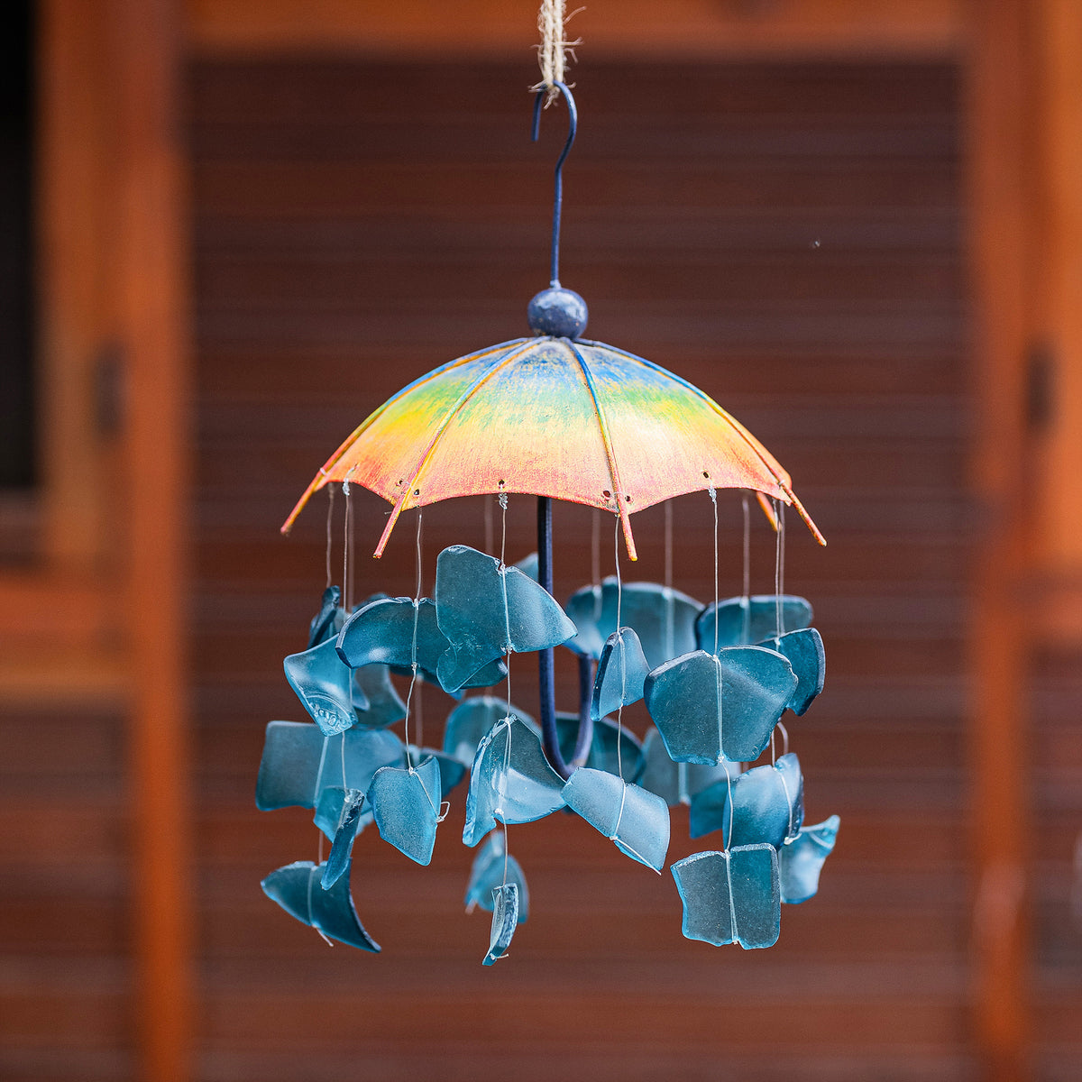 Raindrop Umbrella Mobile - Rainbow Set of 4 By Garden Age Supply | Garland & Wreath | Modishstore - 1