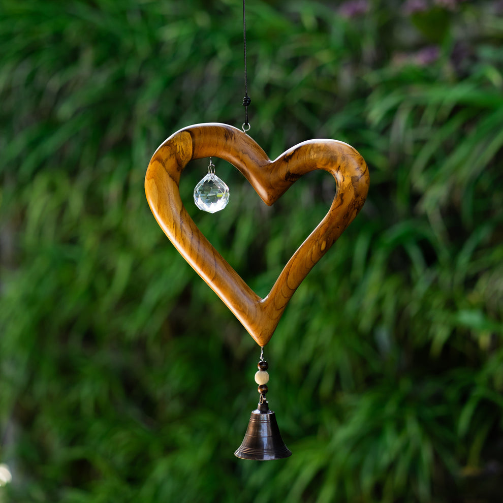 Recycled Teak Sun Catcher - Heart Set of 2 By Garden Age Supply | Sculptures | Modishstore - 3