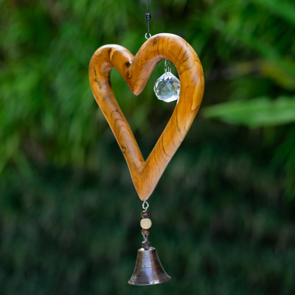 Recycled Teak Sun Catcher - Heart Set of 2 By Garden Age Supply | Sculptures | Modishstore - 2