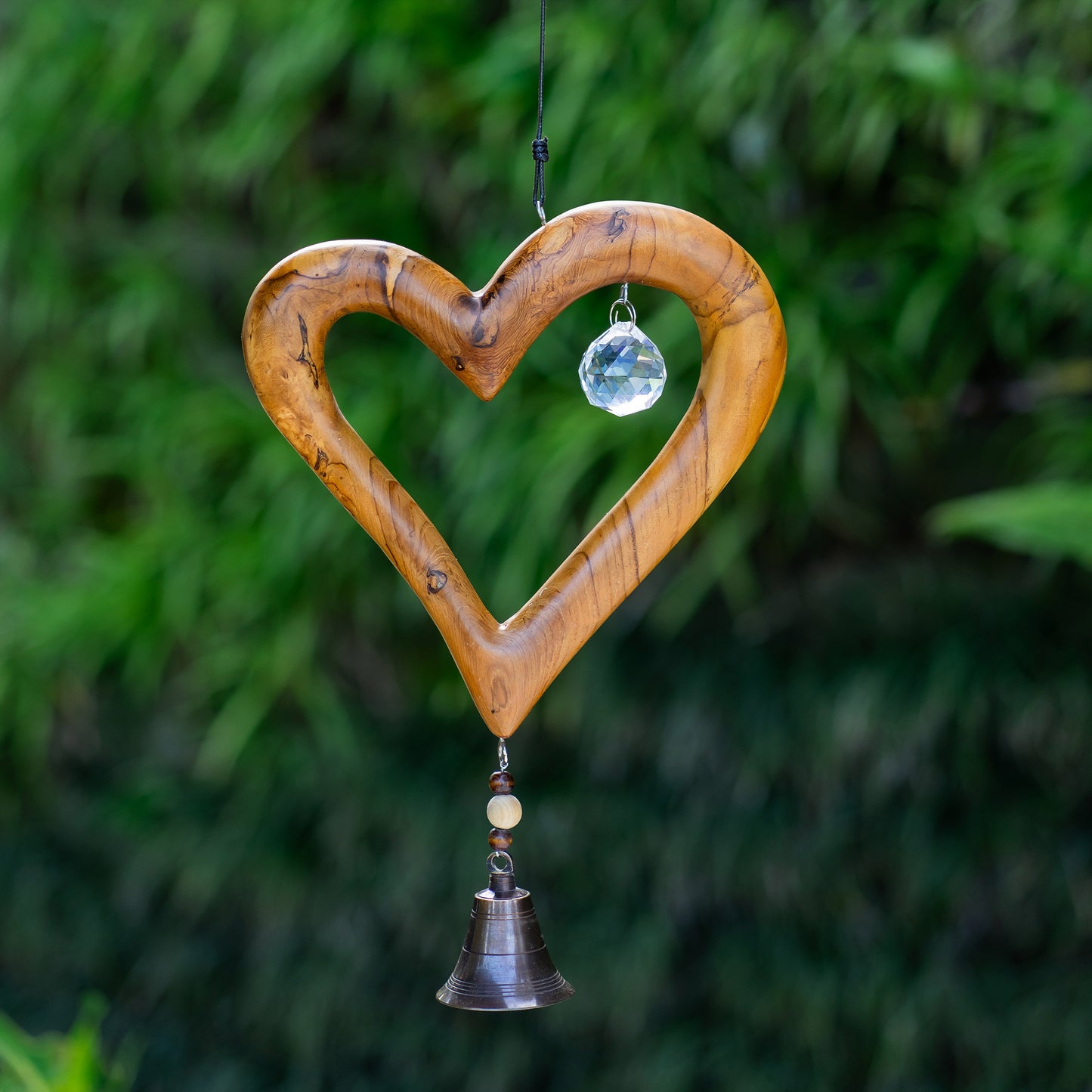 Recycled Teak Sun Catcher - Heart Set of 2 By Garden Age Supply
