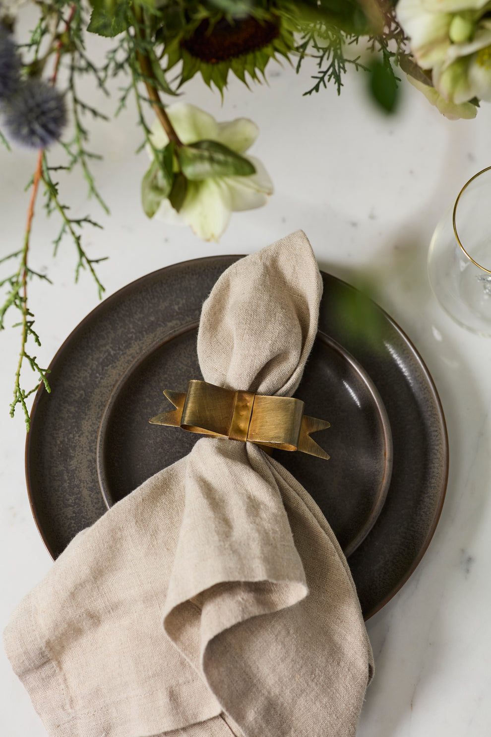 Hattie Bow Napkin Ring Set of 8 By Accent Decor | Planters, Troughs & Cachepots | Modishstore - 5