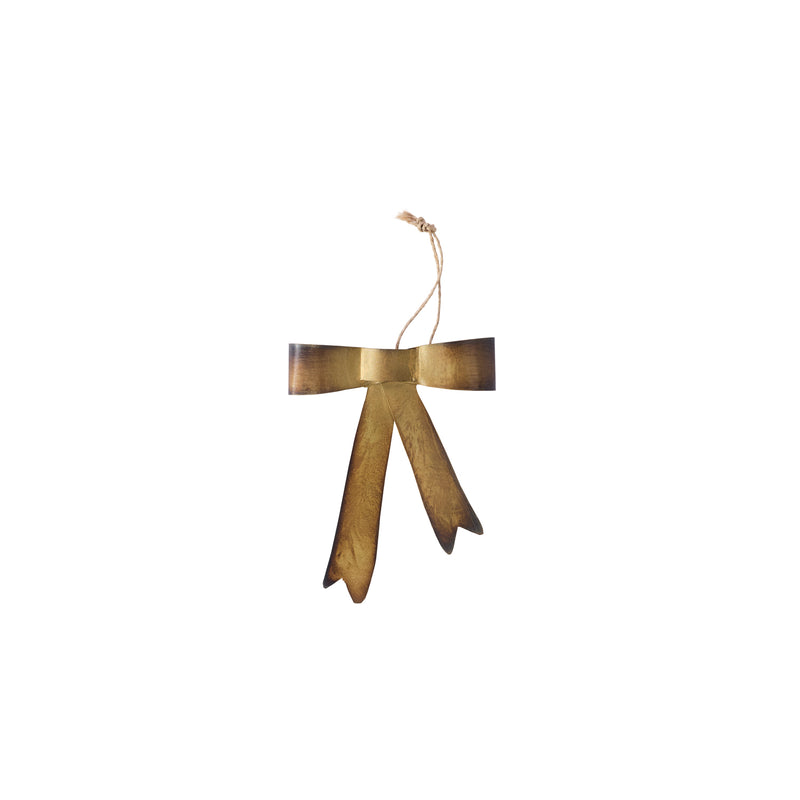 Brassy Bow Ornament Set of 8 By Accent Decor | Ornaments | Modishstore - 2