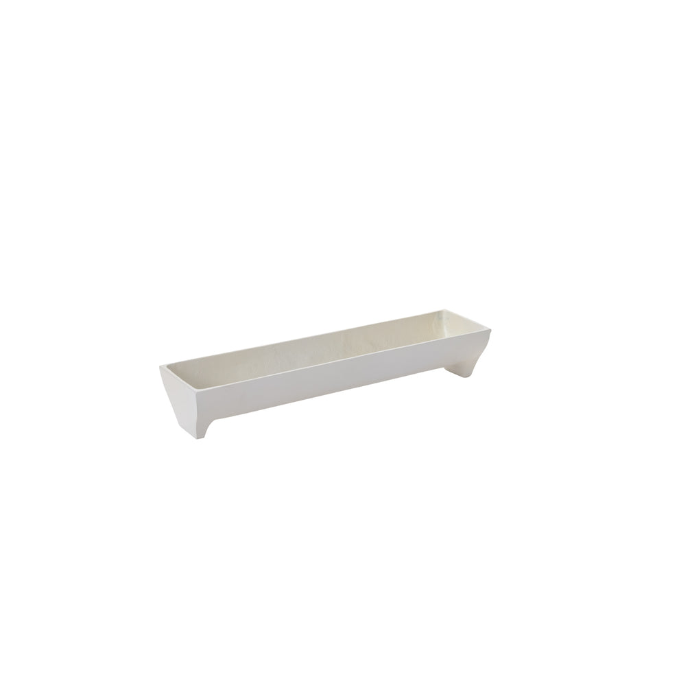 White Edison Tray Set of 2 By Accent Decor | Planters, Troughs & Cachepots | Modishstore - 2
