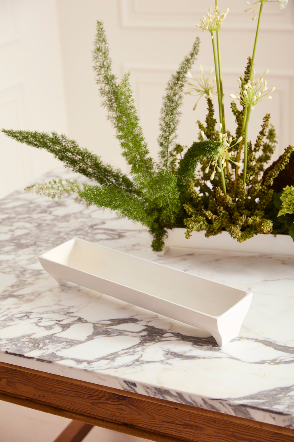 White Edison Tray Set of 2 By Accent Decor | Planters, Troughs & Cachepots | Modishstore - 6