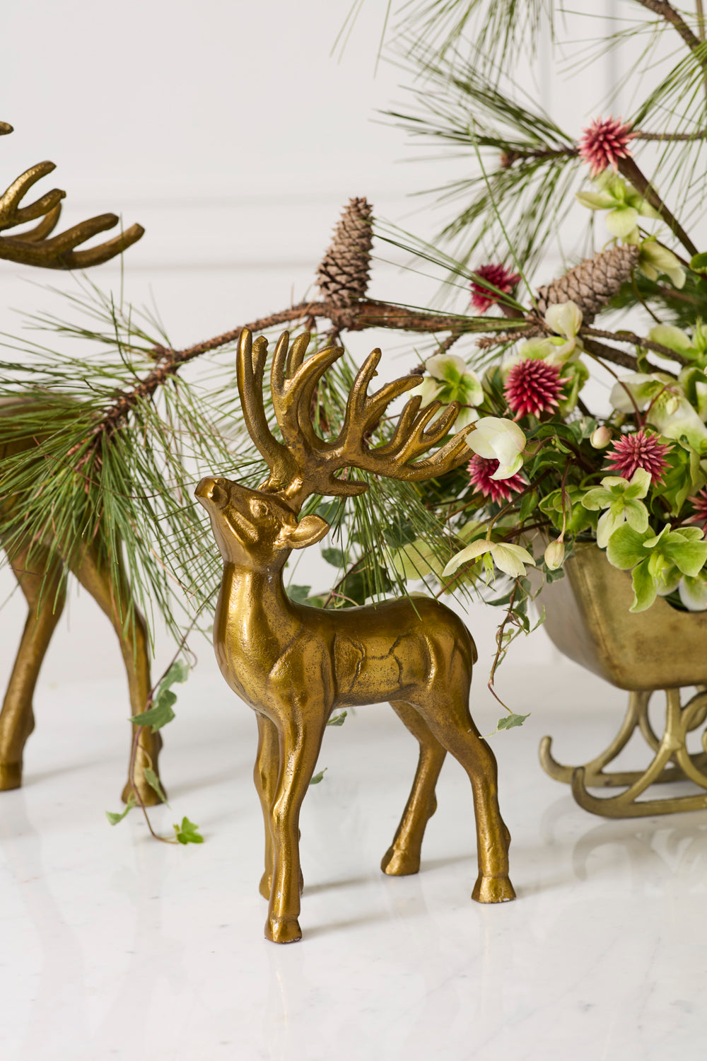 Winter Sleigh Deer By Accent Decor | Planters, Troughs & Cachepots | Modishstore - 5