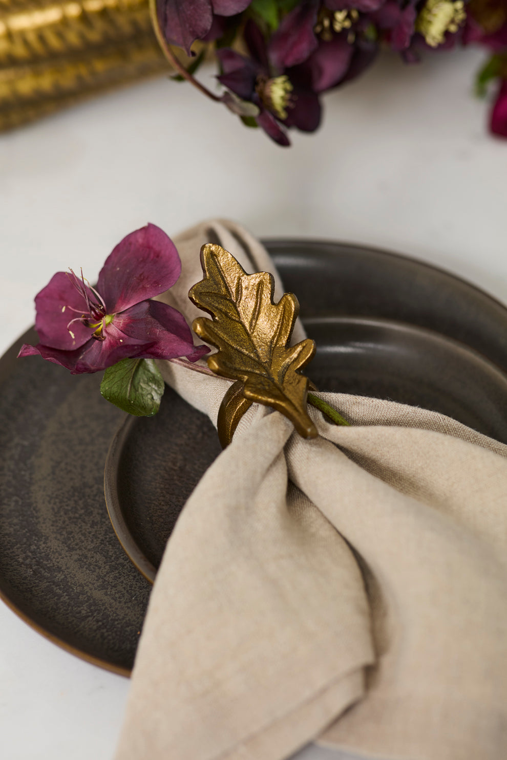 English Oak Napkin Ring Set of 8 By Accent Decor | Planters, Troughs & Cachepots | Modishstore - 5