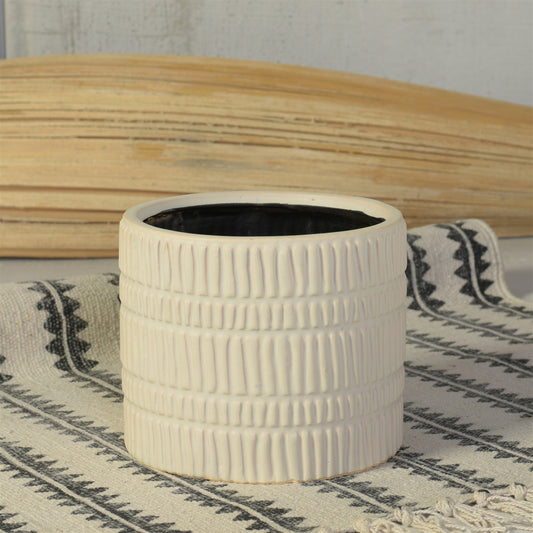 Moto Cachepot, Ceramic - Large - Matte White Set Of 4 By HomArt | Planters, Troughs & Cachepots | Modishstore