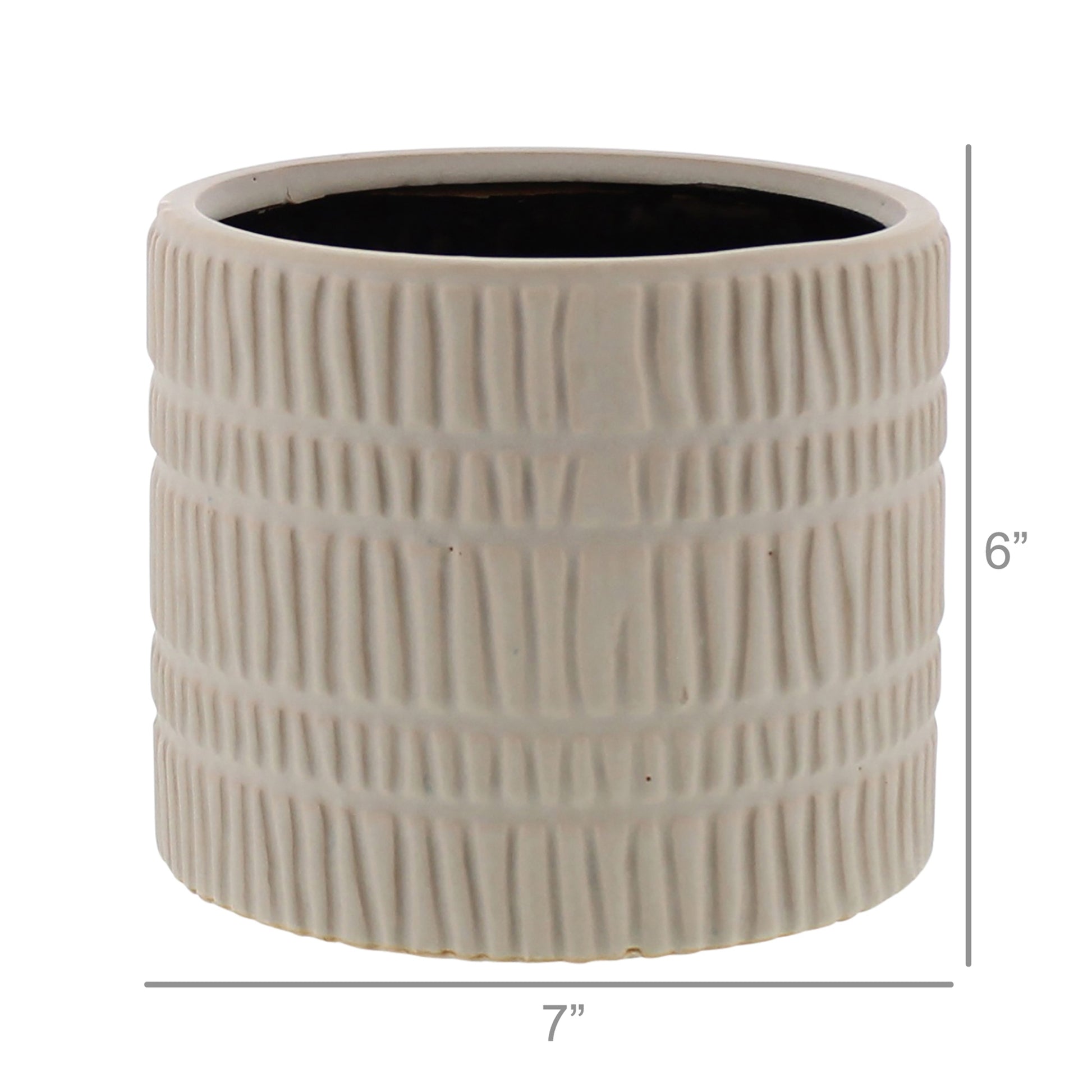 Moto Cachepot, Ceramic - Large - Matte White Set Of 4 By HomArt | Planters, Troughs & Cachepots | Modishstore - 4