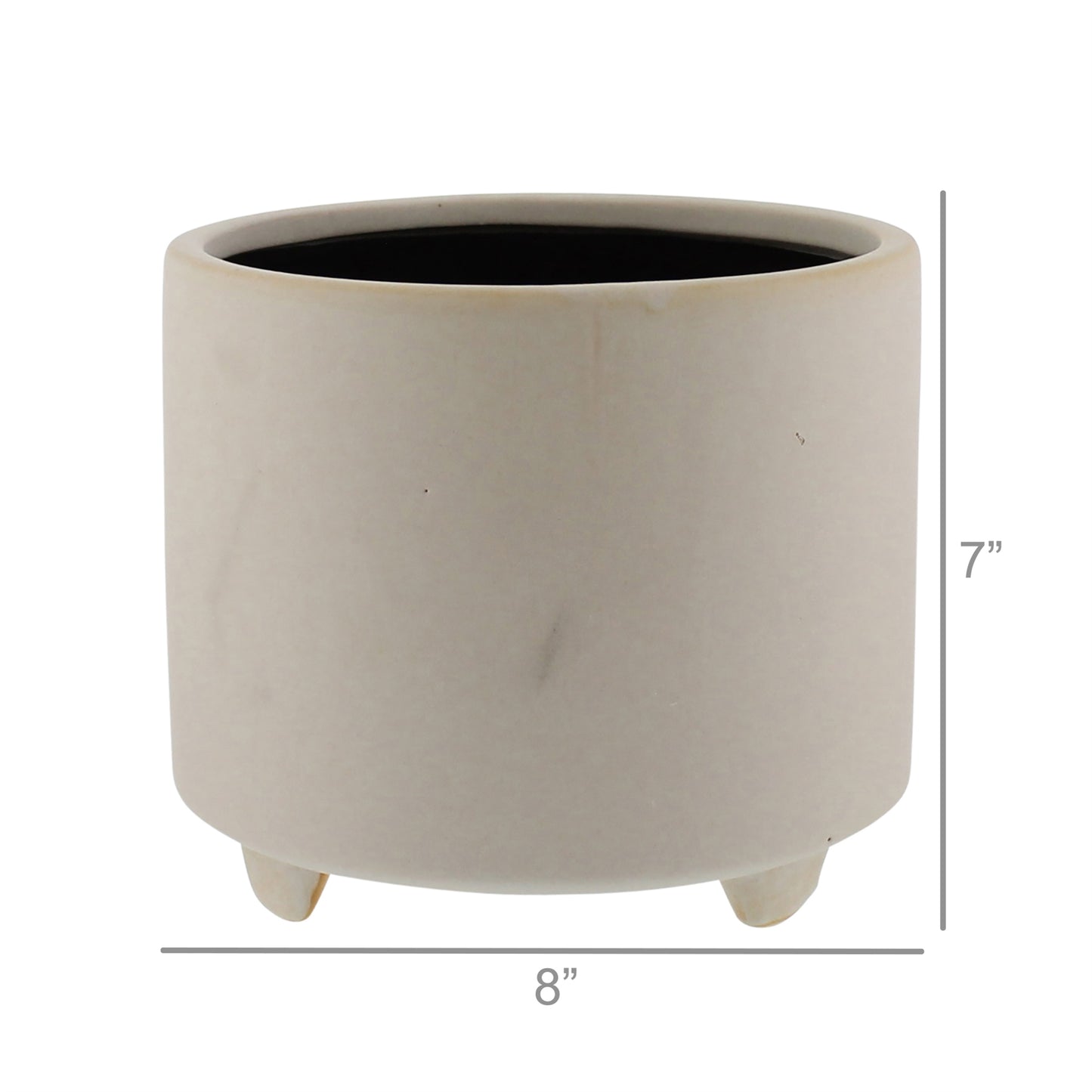 Simon Footed Planter, Ceramic, White - Large - Matte White Set Of 4 By HomArt | Planters, Troughs & Cachepots | Modishstore - 6