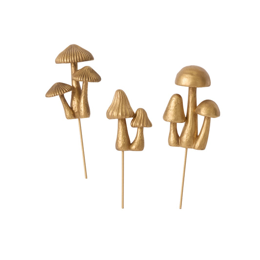 Troop Mushroom Plant Sticks - Set of 6 By Accent Decor | Planters, Troughs & Cachepots | Modishstore - 1