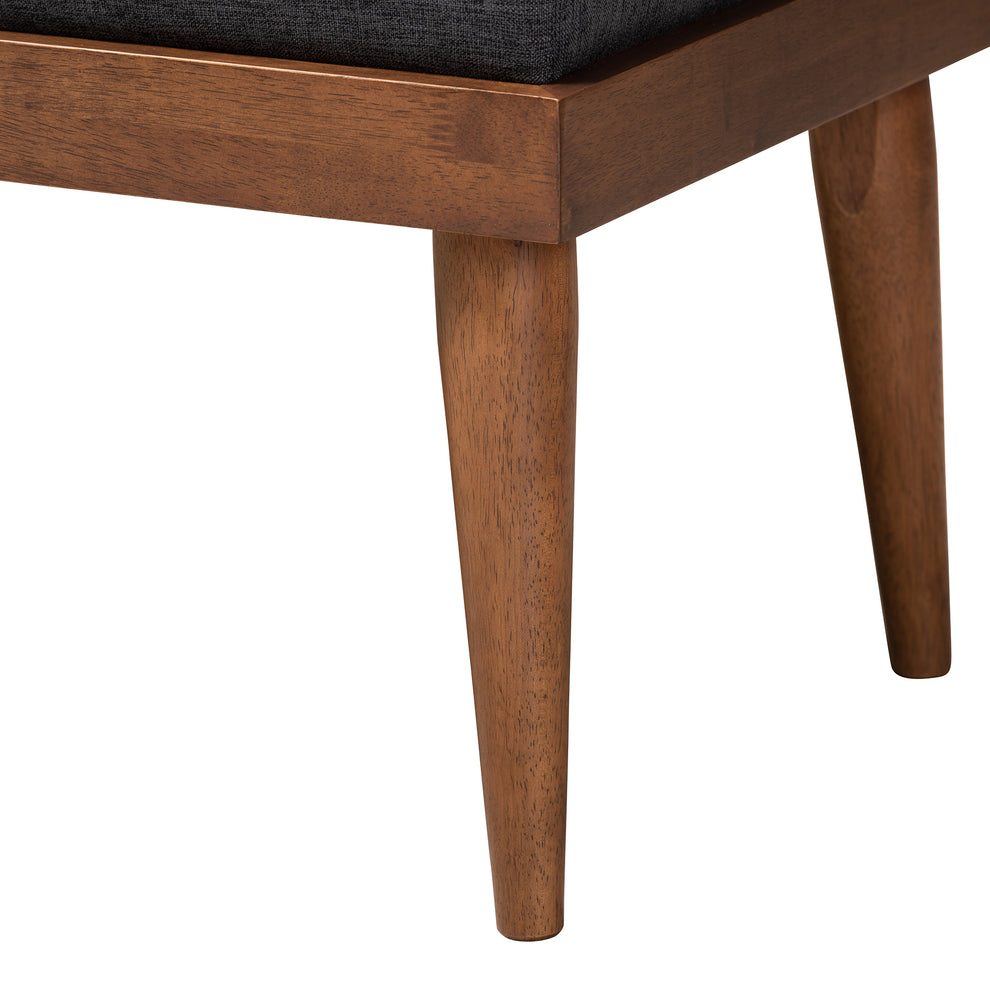 Baxton Studio Valencia Mid-Century Modern Dark Grey Fabric Upholstered King Size 2-Piece Bedroom Set | Beds | Modishstore - 6