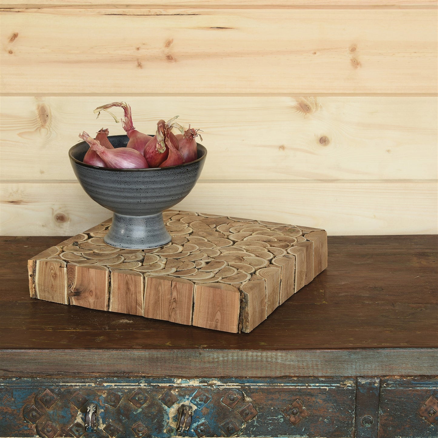 Levi Footed Bowl, Ceramic - Large - Fancy Blue Set Of 4 By HomArt | Decorative Bowls | Modishstore - 3