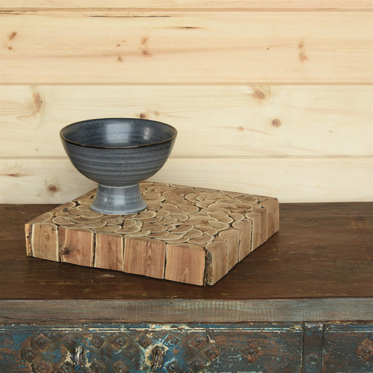 Levi Footed Bowl, Ceramic - Large - Fancy Blue Set Of 4 By HomArt | Decorative Bowls | Modishstore