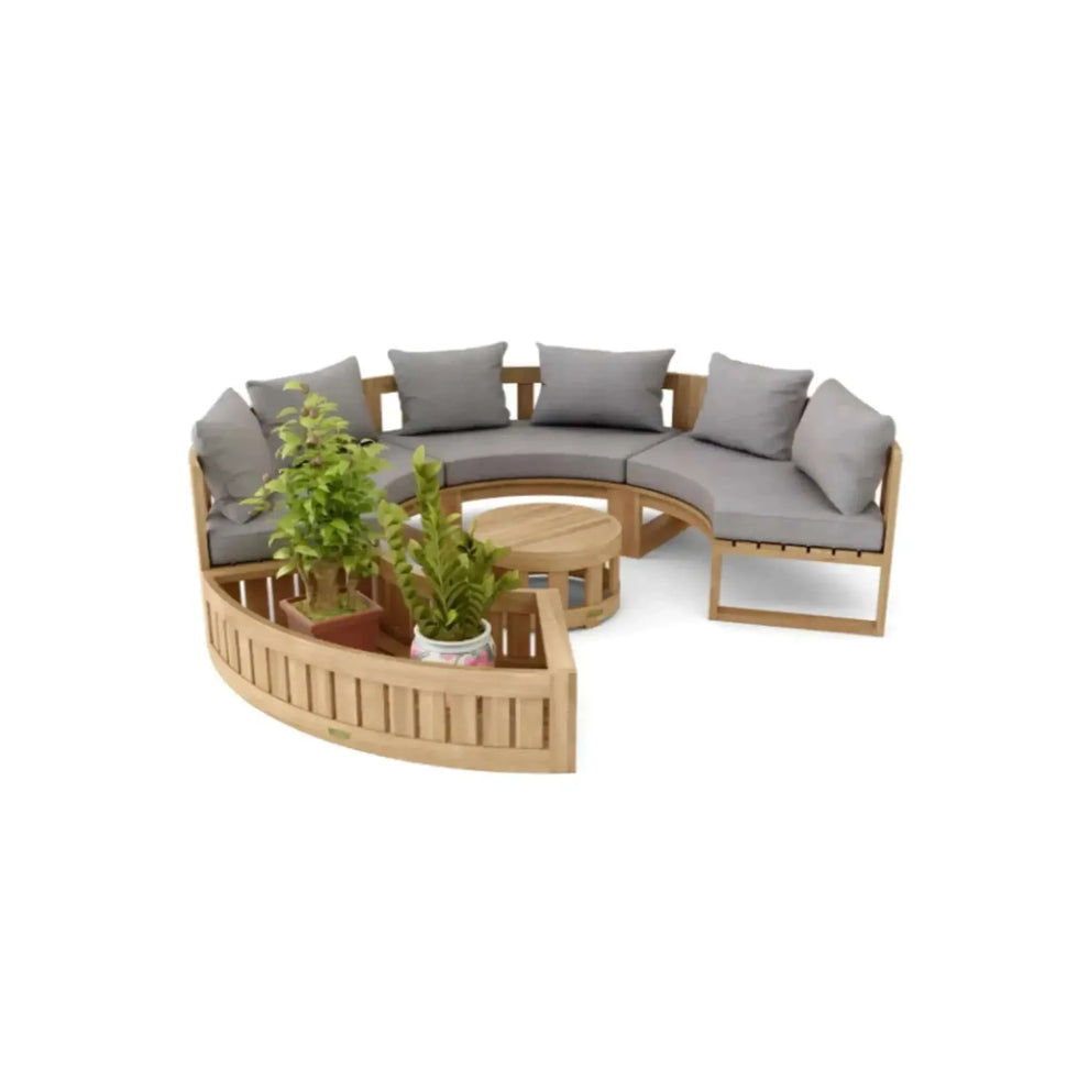 Circular Modular Deep Seating Set - SET-808 By Anderson Teak | Outdoor Sofas, Loveseats & Sectionals | Modishstore - 2