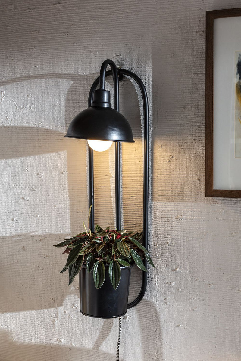 hanging planter with light Kira Grow Light Hanging Wall Planter 6.5" x 25" By Accent Decor