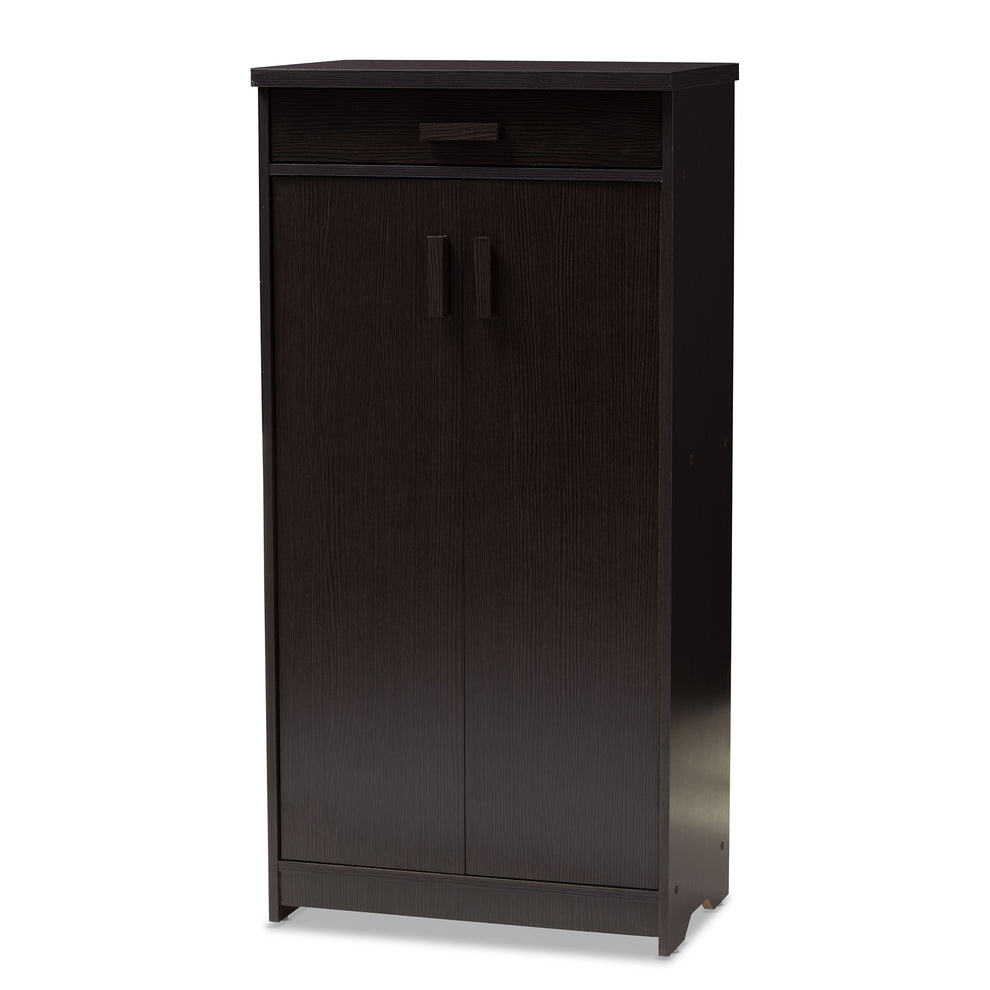 Baxton Studio Bienna Modern and Contemporary Wenge Brown Finished Shoe Cabinet | Cabinets | Modishstore - 5
