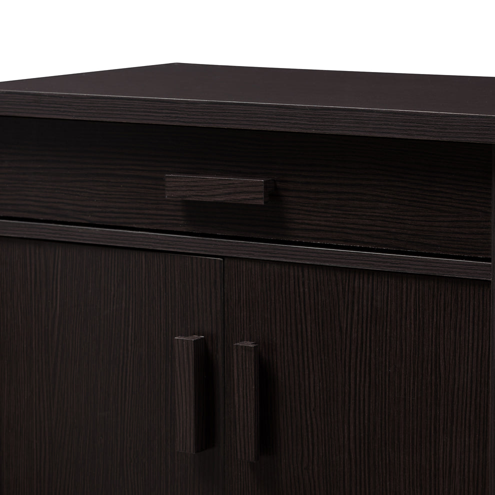 Baxton Studio Bienna Modern and Contemporary Wenge Brown Finished Shoe Cabinet | Cabinets | Modishstore - 9