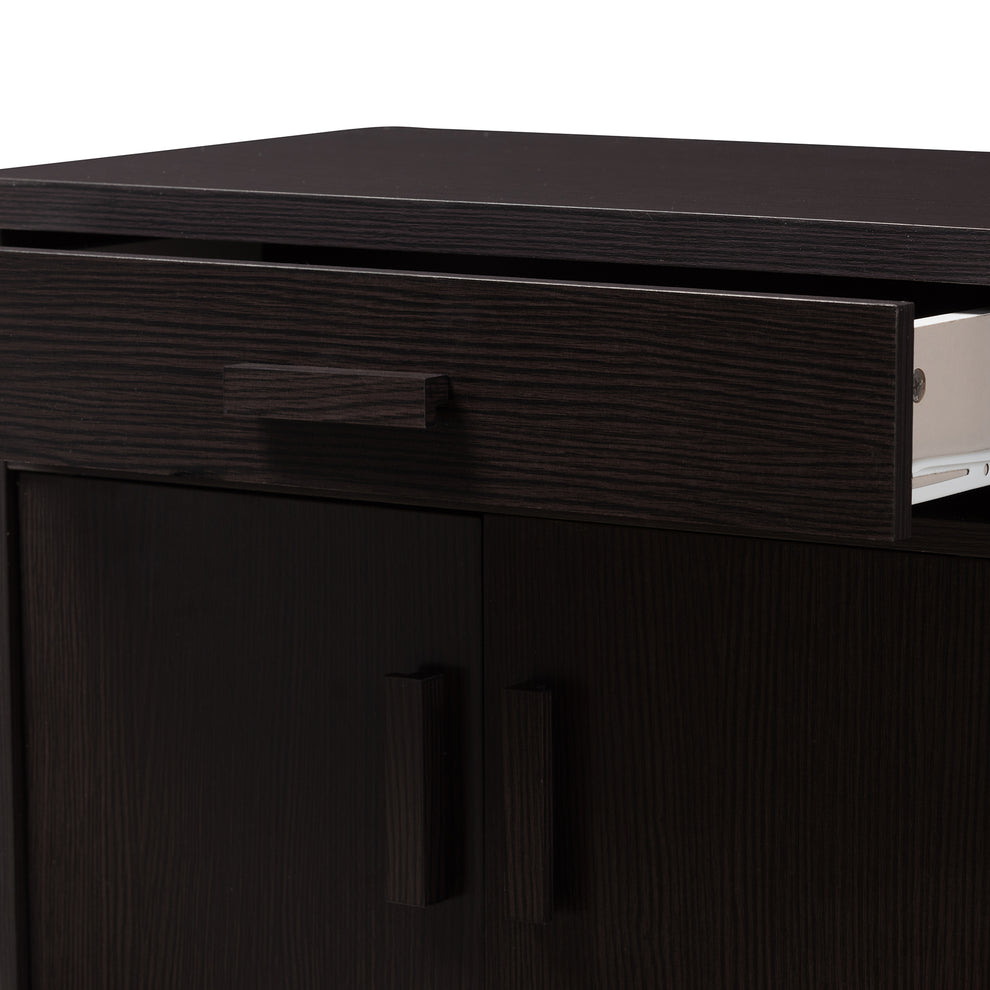 Baxton Studio Bienna Modern and Contemporary Wenge Brown Finished Shoe Cabinet | Cabinets | Modishstore - 10