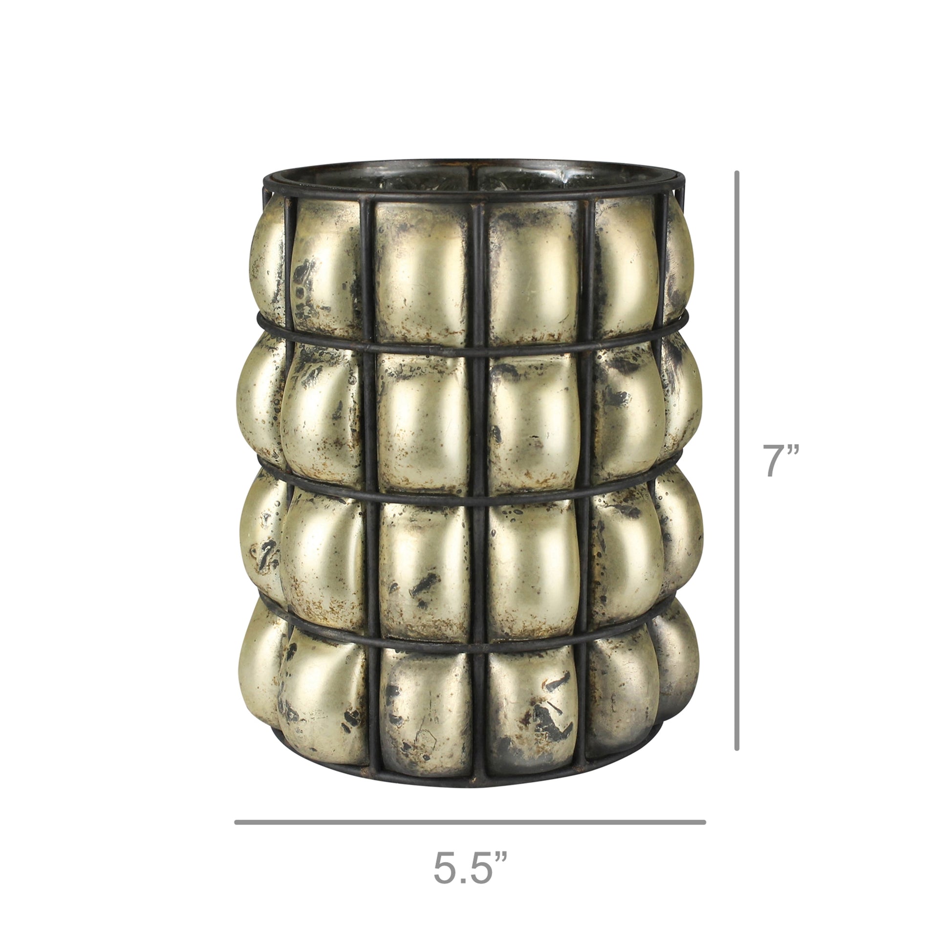 Bond Hurricane, Antique Gold - Large Set Of 4 By HomArt | Candle Holders | Modishstore - 2