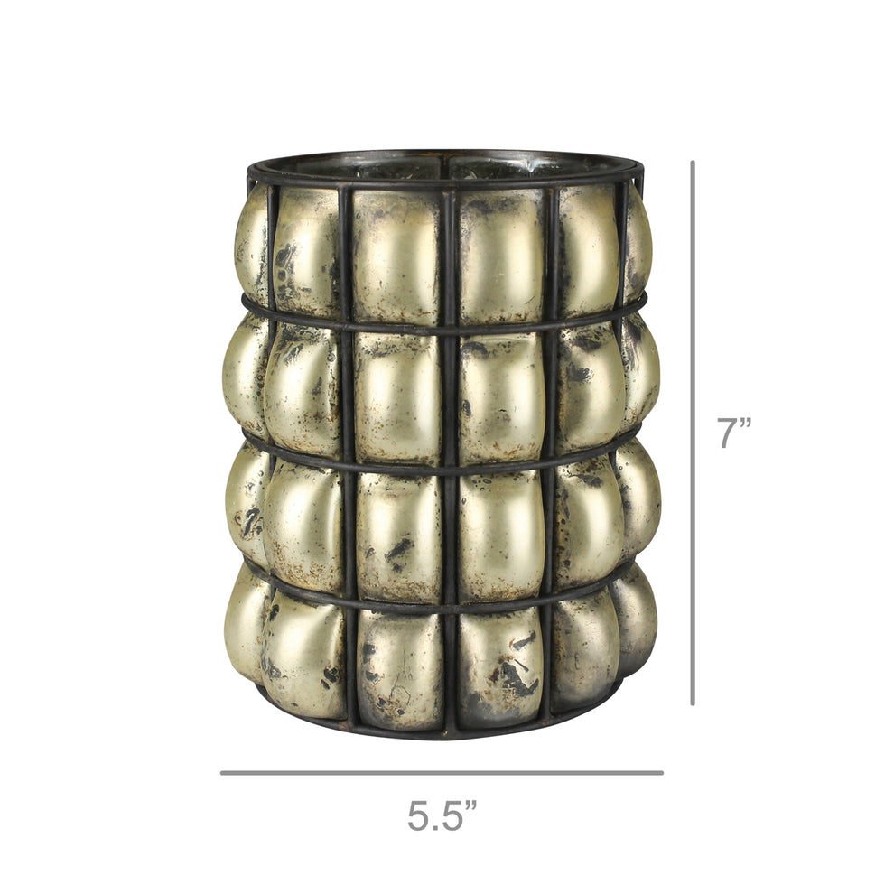 Bond Hurricane, Antique Gold - Large Set Of 4 By HomArt | Candle Holders | Modishstore - 2