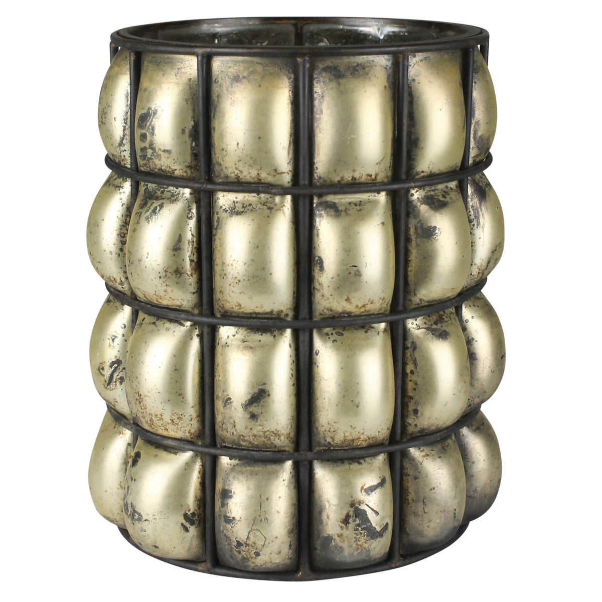 Bond Hurricane, Antique Gold - Large Set Of 4 By HomArt | Candle Holders | Modishstore