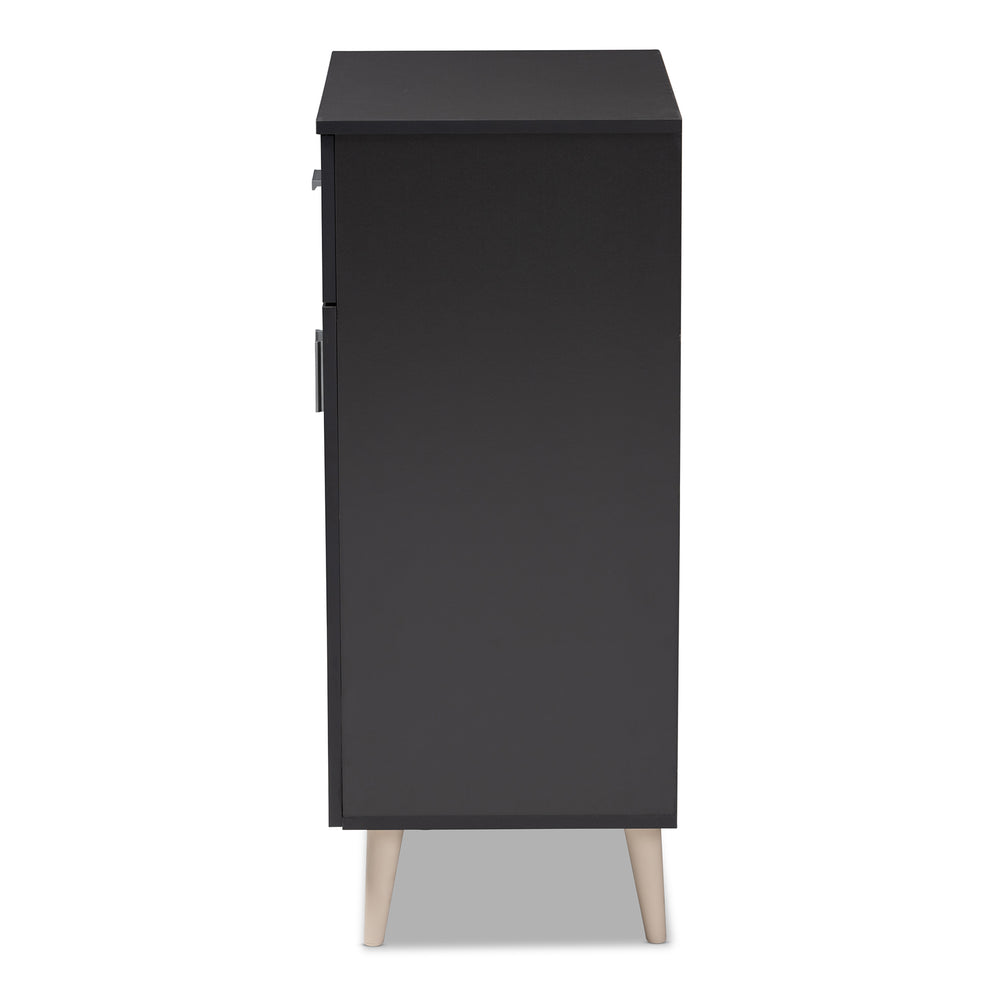 Baxton Studio Jonas Modern and Contemporary Dark Grey and Oak Brown Finished Kitchen Cabinet | Cabinets | Modishstore - 7
