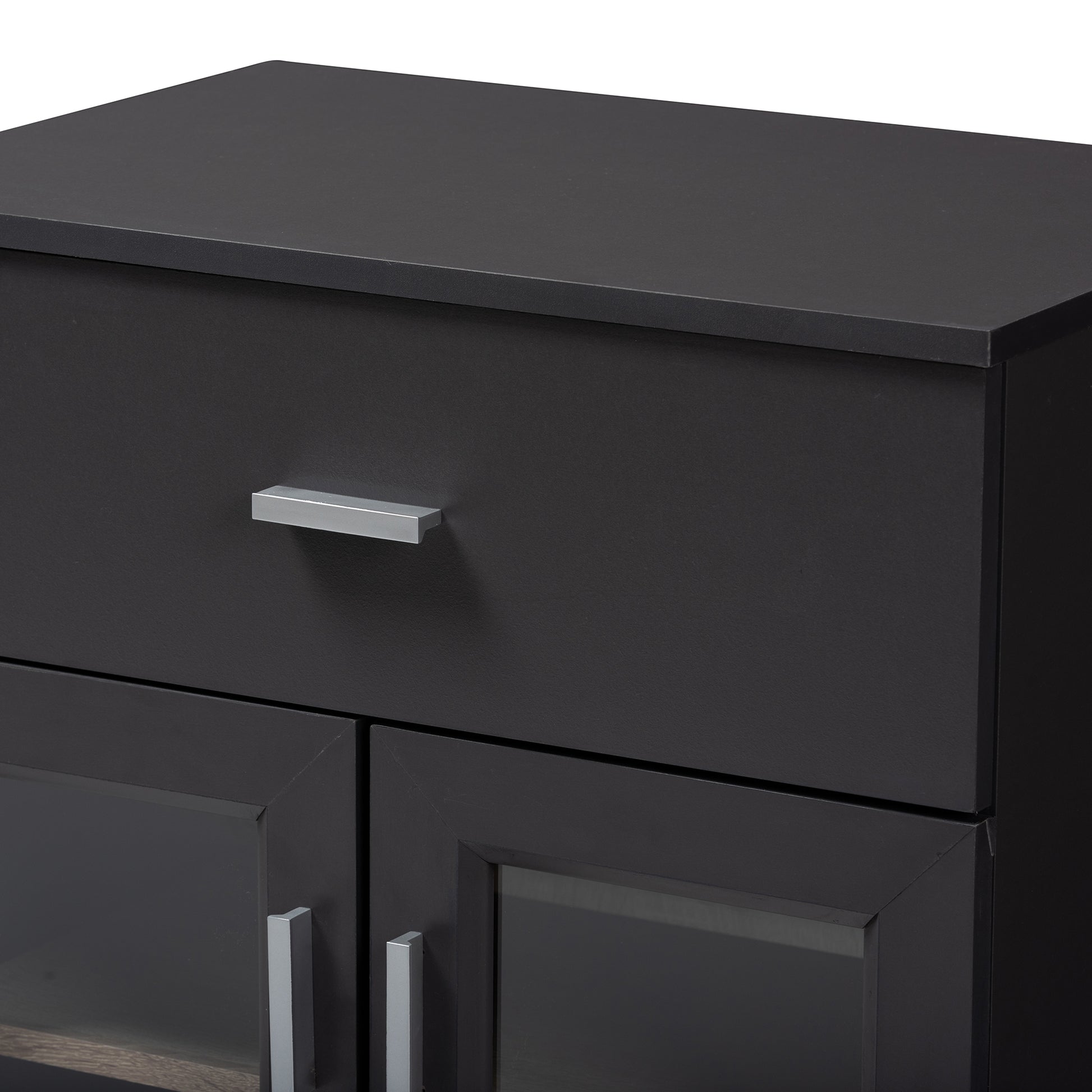 Baxton Studio Jonas Modern and Contemporary Dark Grey and Oak Brown Finished Kitchen Cabinet | Cabinets | Modishstore - 8