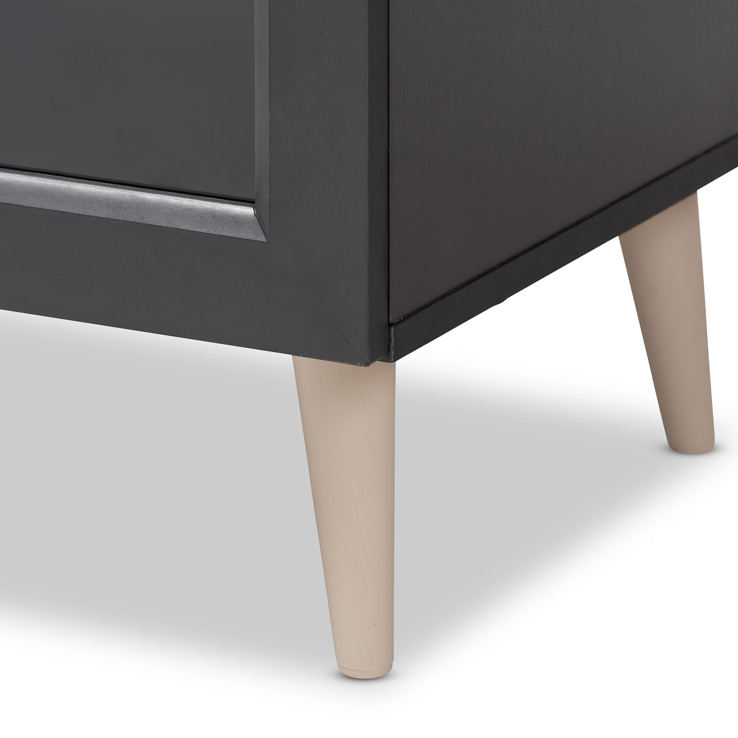 Baxton Studio Jonas Modern and Contemporary Dark Grey and Oak Brown Finished Kitchen Cabinet | Cabinets | Modishstore - 10