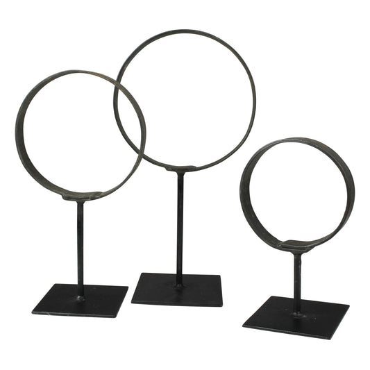 Cerro Rings on Stand, Iron - Set of 6 By HomArt | Stands | Modishstore - 1