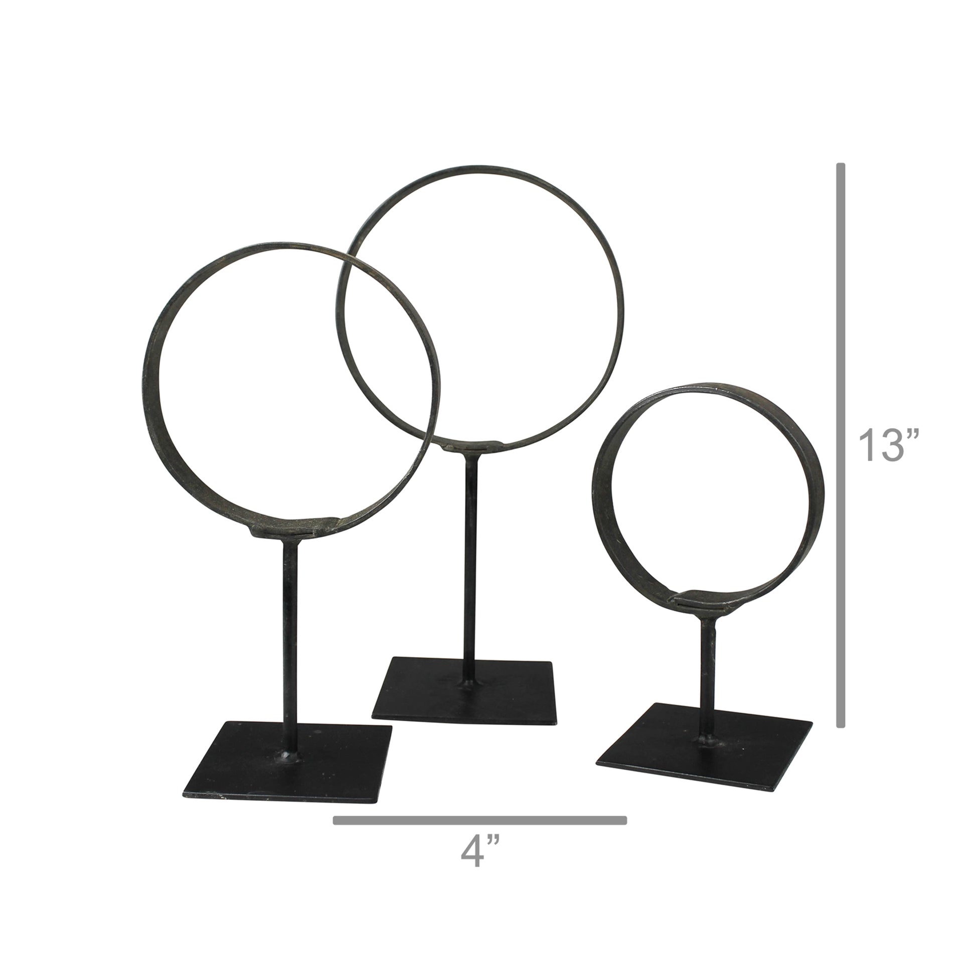 Cerro Rings on Stand, Iron - Set of 6 By HomArt | Stands | Modishstore - 3