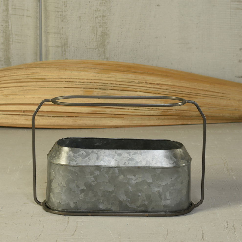 Napa Vase, Metal & Zinc - Oval, Large - Zinc Set Of 4 By HomArt | Planters, Troughs & Cachepots | Modishstore - 3