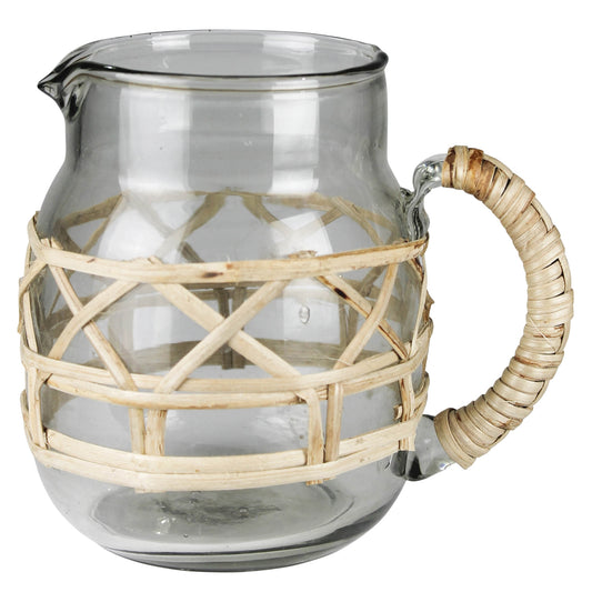 Reed Pitcher, Glass with Rattan Set Of 4 By HomArt | Ornaments | Modishstore