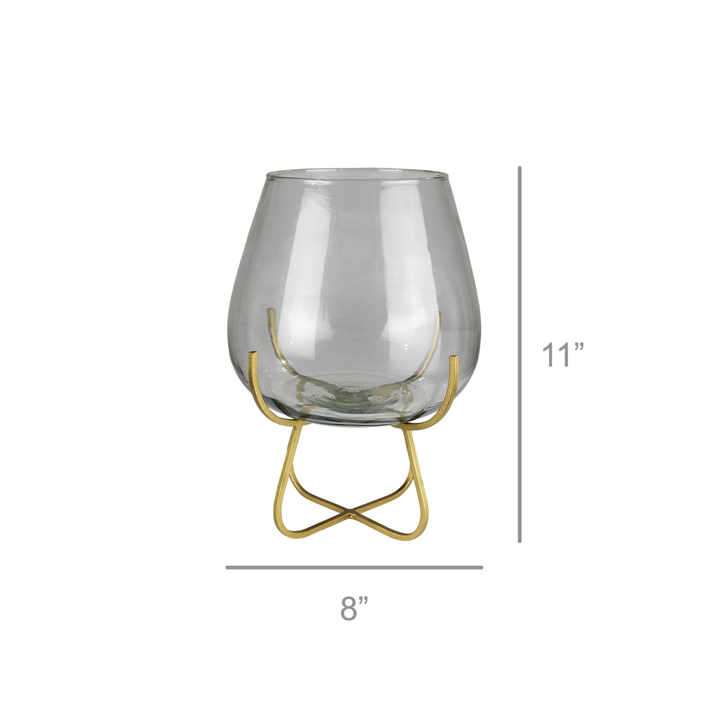 Vella Vase on Gold Stand Set Of 4 By HomArt | Vases | Modishstore - 4