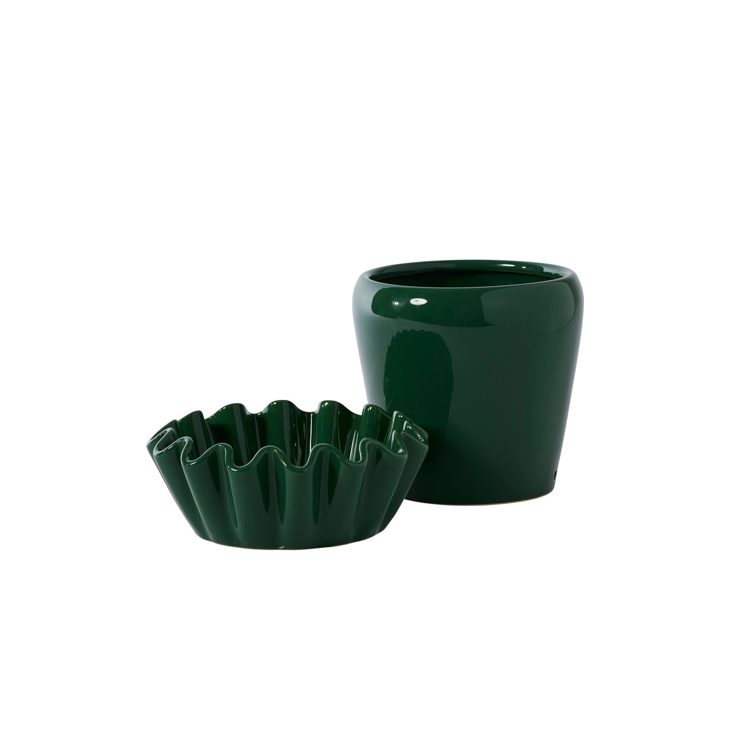 Lorelai Pot with Saucer Set of 2 By Accent Decor | Planters, Troughs & Cachepots | Modishstore - 2