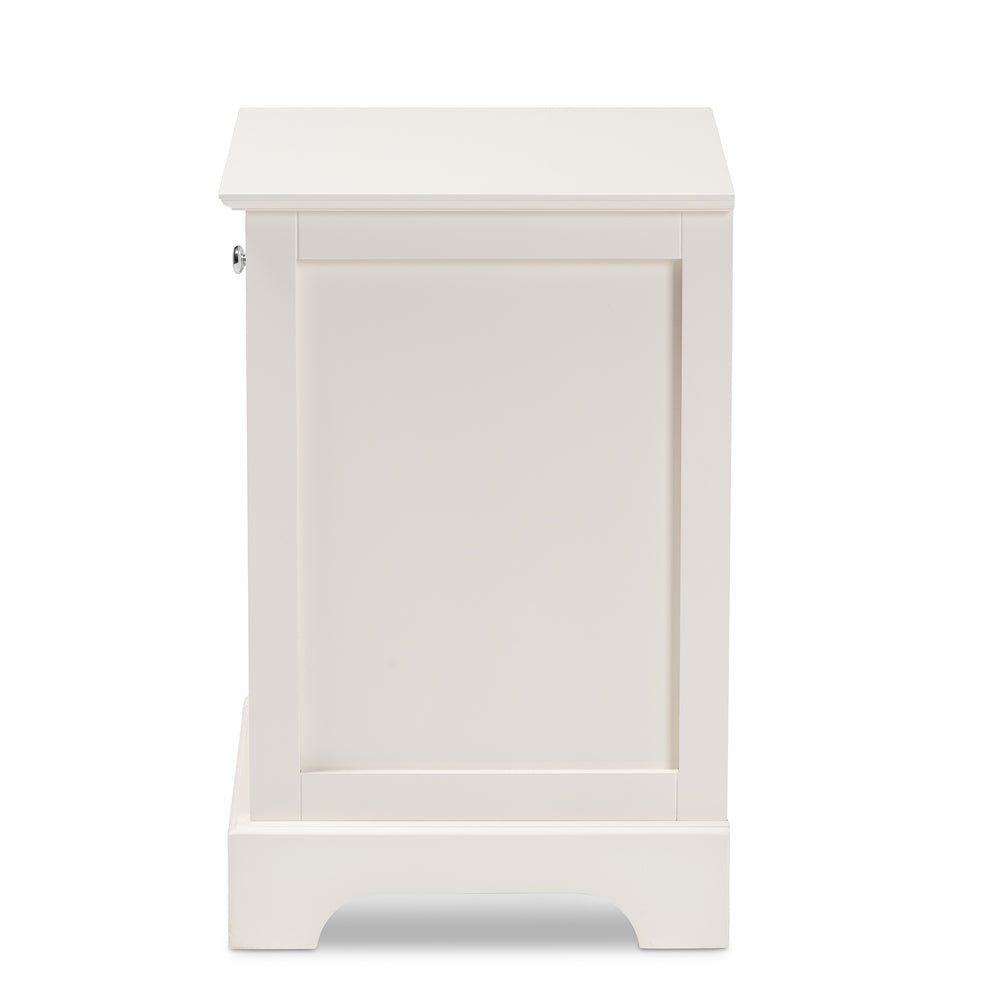 Baxton Studio Chase Modern Transitional Light Grey Finished 1-Drawer Wood End Table | Cabinets | Modishstore - 16