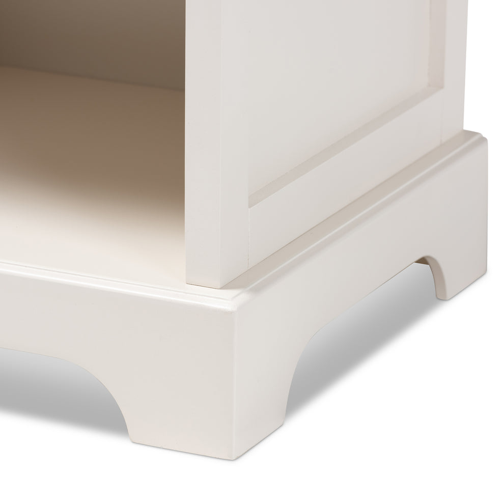 Baxton Studio Chase Modern Transitional Light Grey Finished 1-Drawer Wood End Table | Cabinets | Modishstore - 18