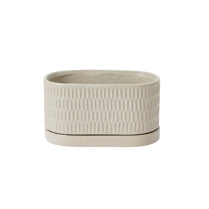 Zelle Planter with Saucer Set of 4 By Accent Decor | Planters, Troughs & Cachepots | Modishstore - 5