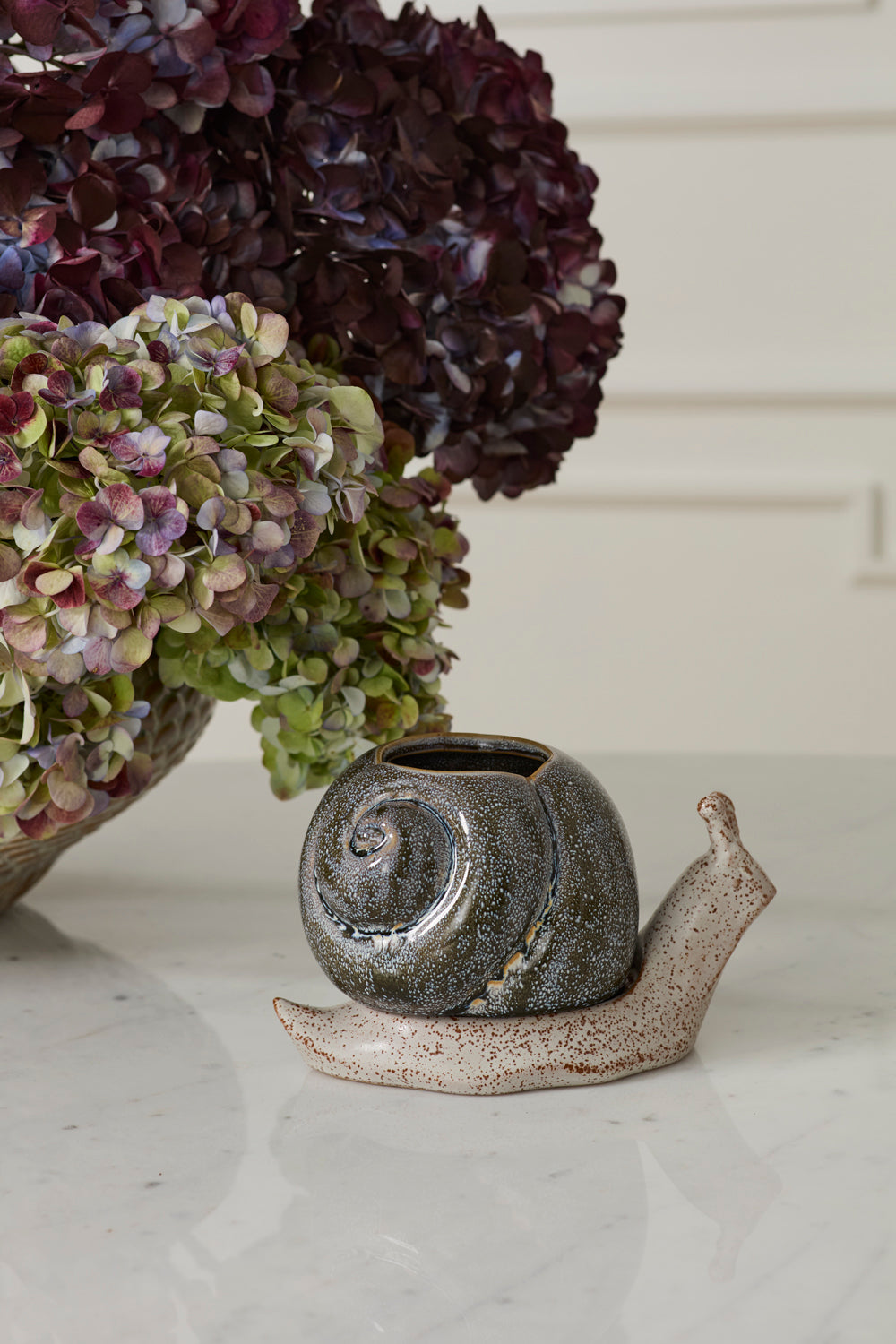 Snail Pot with Saucer Set of 2 By Accent Decor | Planters, Troughs & Cachepots | Modishstore - 5