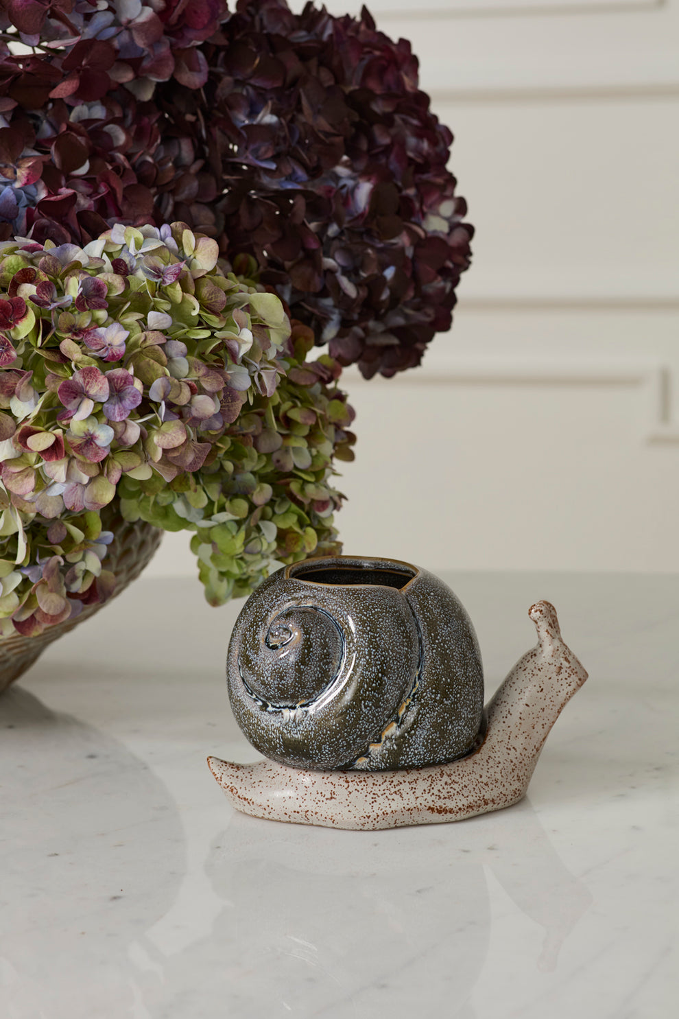 Snail Pot with Saucer Set of 2 By Accent Decor | Planters, Troughs & Cachepots | Modishstore - 5