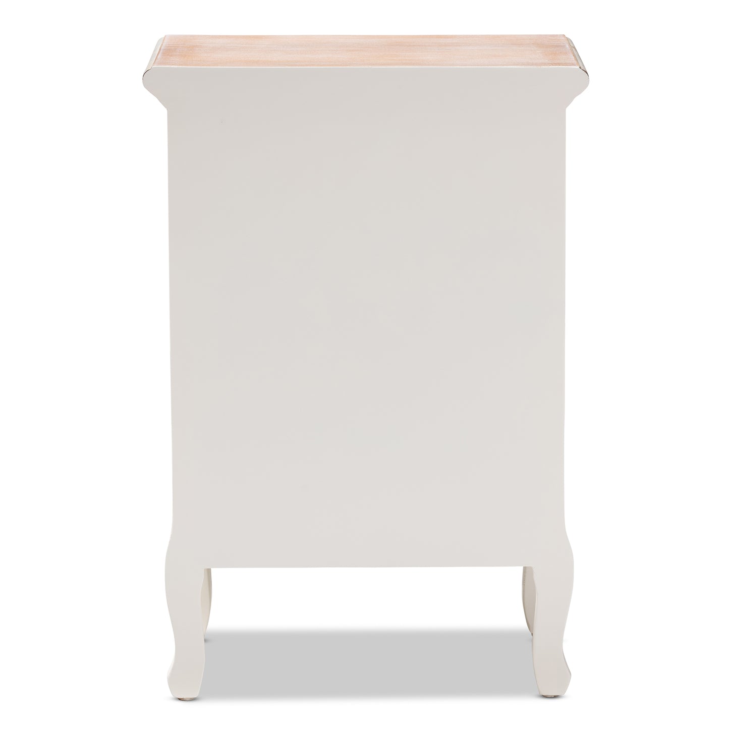 Baxton Studio Capucine Antique French Country Cottage Two Tone Natural Whitewashed Oak and White Finished Wood 3-Drawer End Table | Cabinets | Modishstore - 8