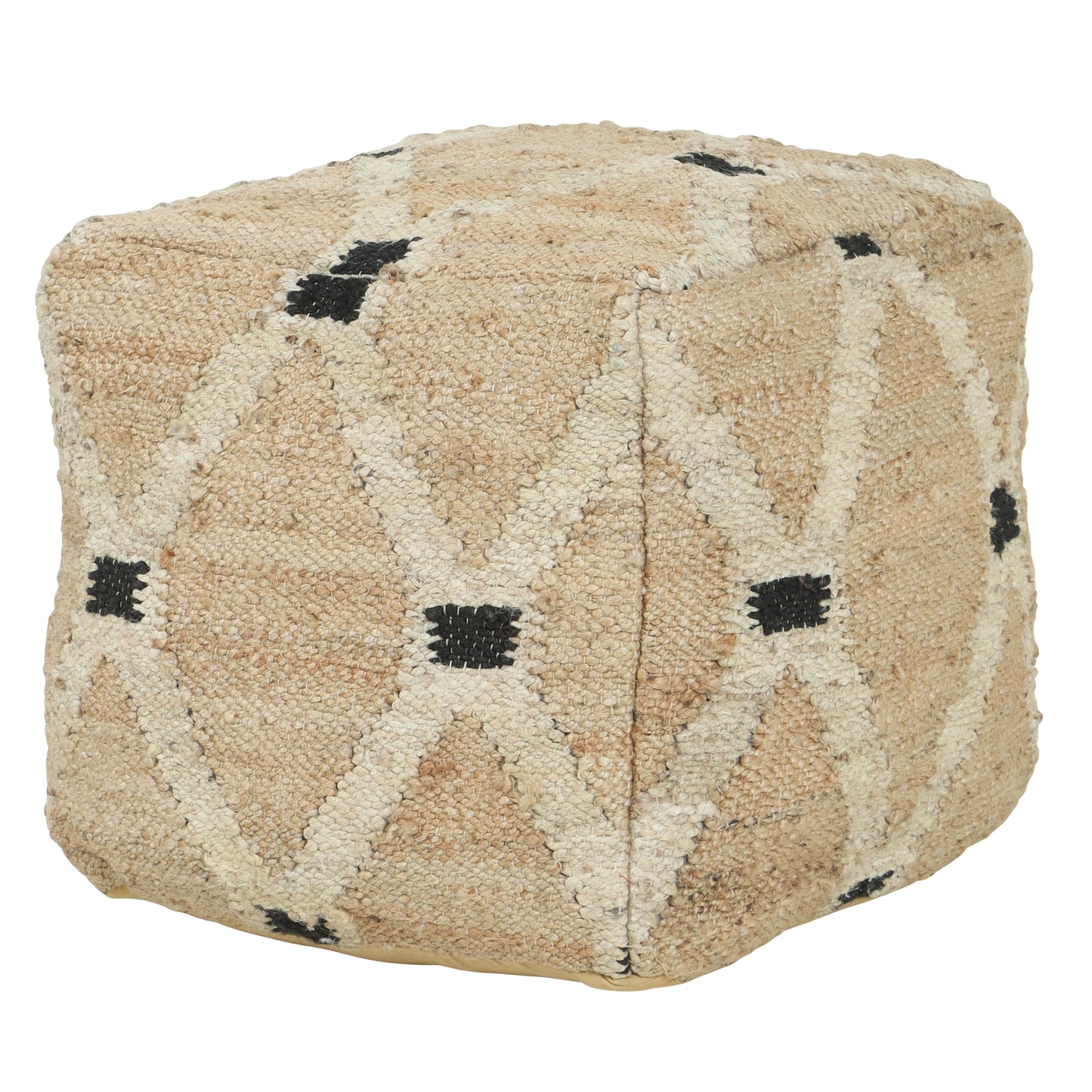 Lore Hemp Pouf By HomArt | Poufs | Modishstore - 1