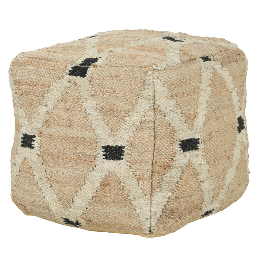 Lore Hemp Pouf By HomArt | Poufs | Modishstore - 1