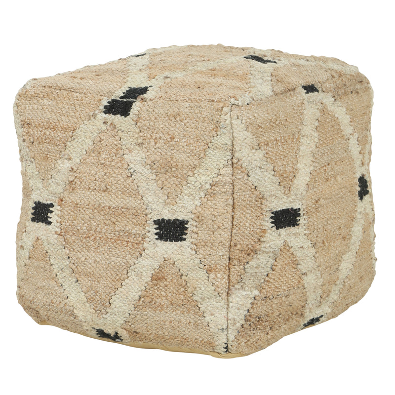 Lore Hemp Pouf By HomArt | Poufs | Modishstore - 1