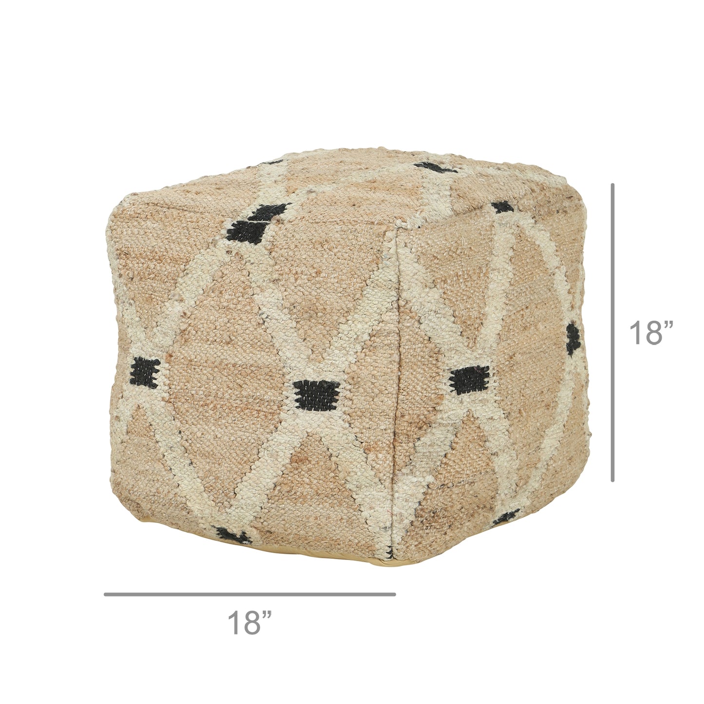 Lore Hemp Pouf By HomArt | Poufs | Modishstore - 2