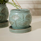 Biloba Pot with Saucer Set of 2 By Accent Decor | Planters, Troughs & Cachepots | Modishstore - 4